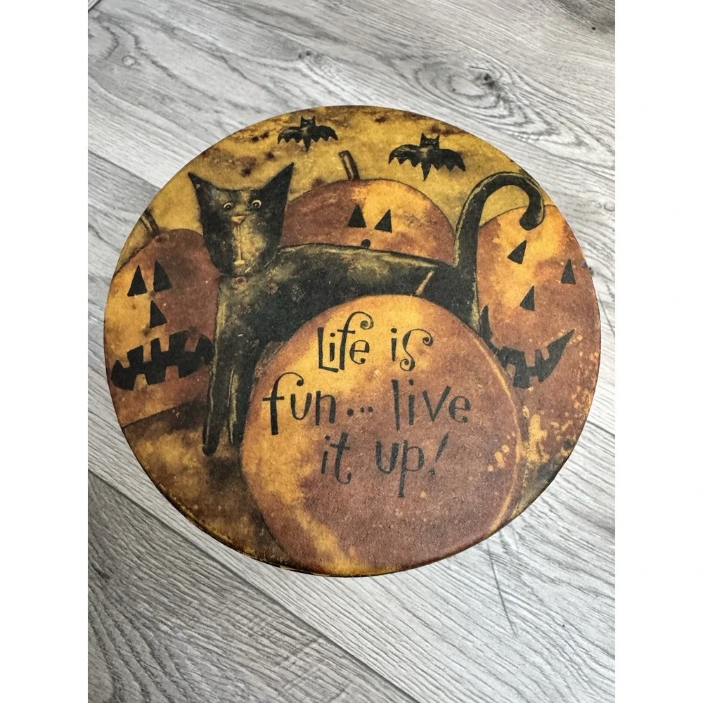 Vtg Lang Halloween Wax Melting Pot & Box Karen Good Pumpkin 2003 Bat